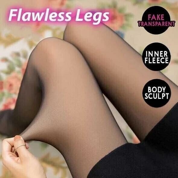 2024 hot selling autumn and winter must-have flawless leg warm plush lined elastic pantyhose🔥🔥🔥