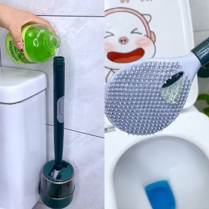 🔥Hot Sale-50% Off🔥Household long handle silicone toilet brush🫧