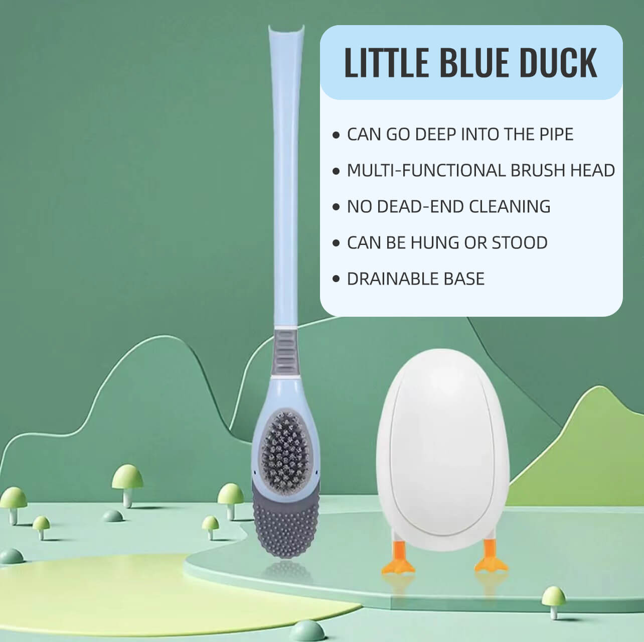 Diving duck toilet brush