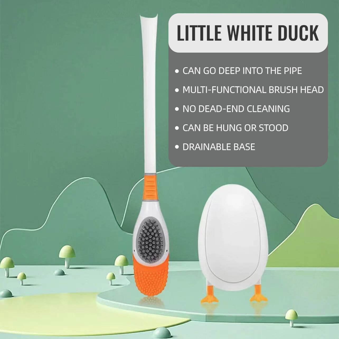 Diving duck toilet brush