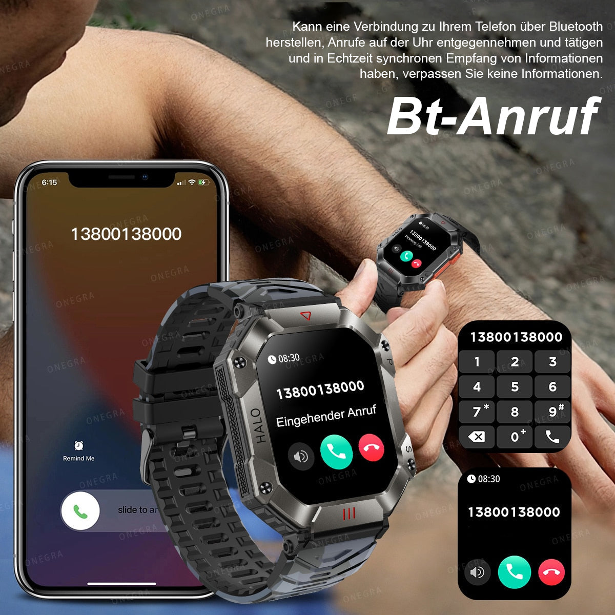 IP68 waterproof military AI voice Bluetooth call smart watch🔥RFEE SHIPPING🔥