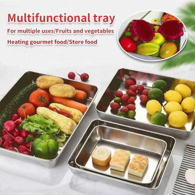 🔥2024 Hot Sale🎁49% OFF Stainless Steel Square Plate (With Lid)