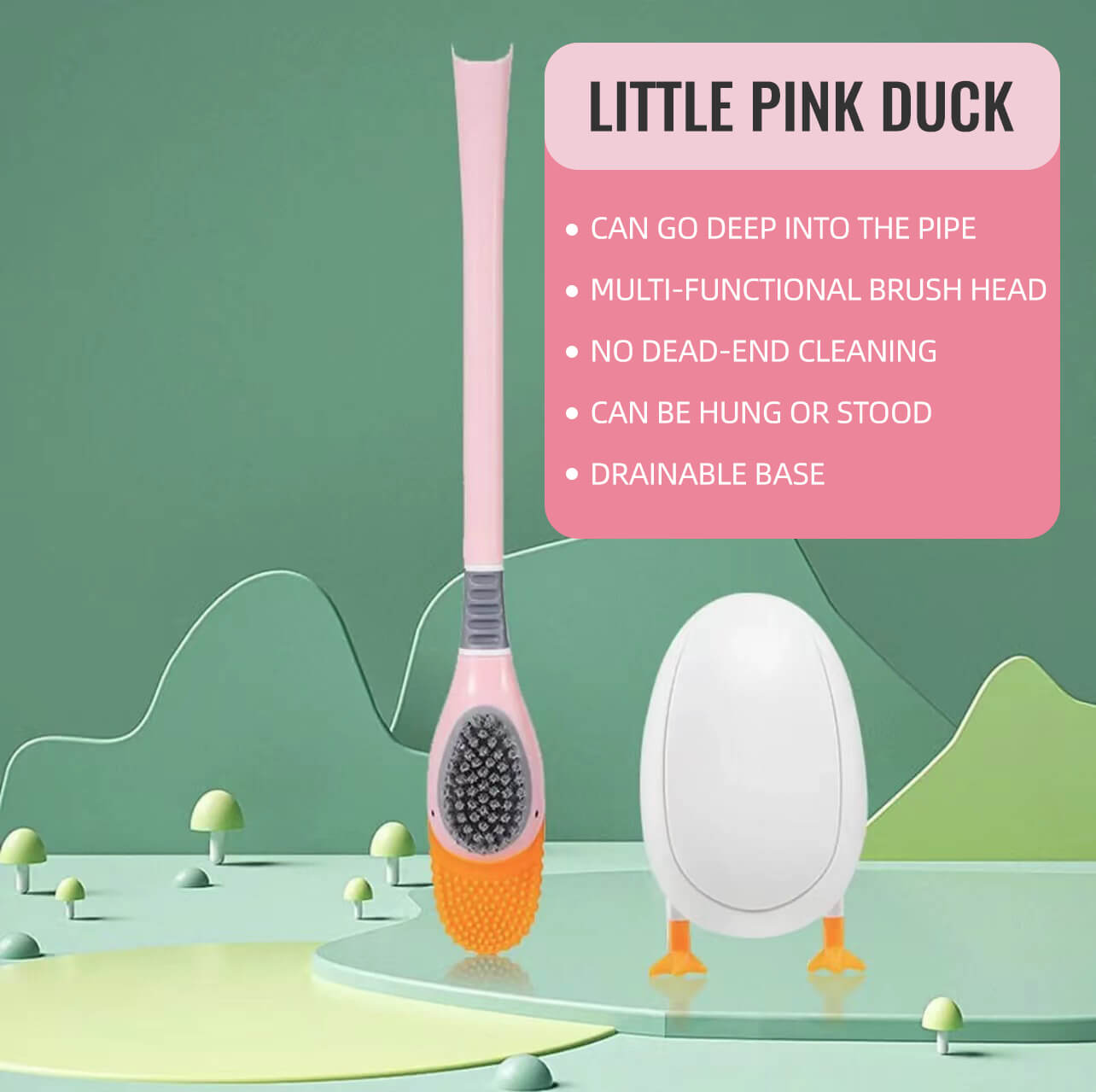 Diving duck toilet brush