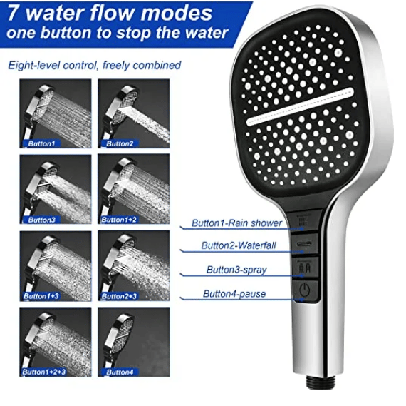 (🔥SAVE 50% OFF)8-speed Oversized Panel Pressurized Shower Head