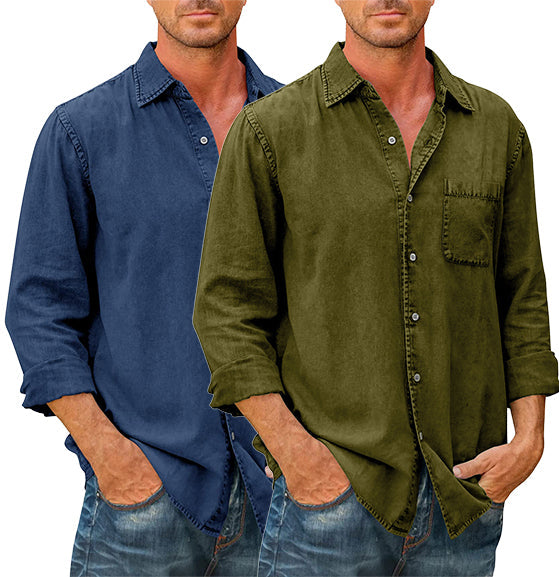 Men's High Quality Denim Shirts Long Sleeve