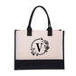 DIY Letter Canvas Bag Women Hit Color Simple Shoulder Shopping Tote Handbag