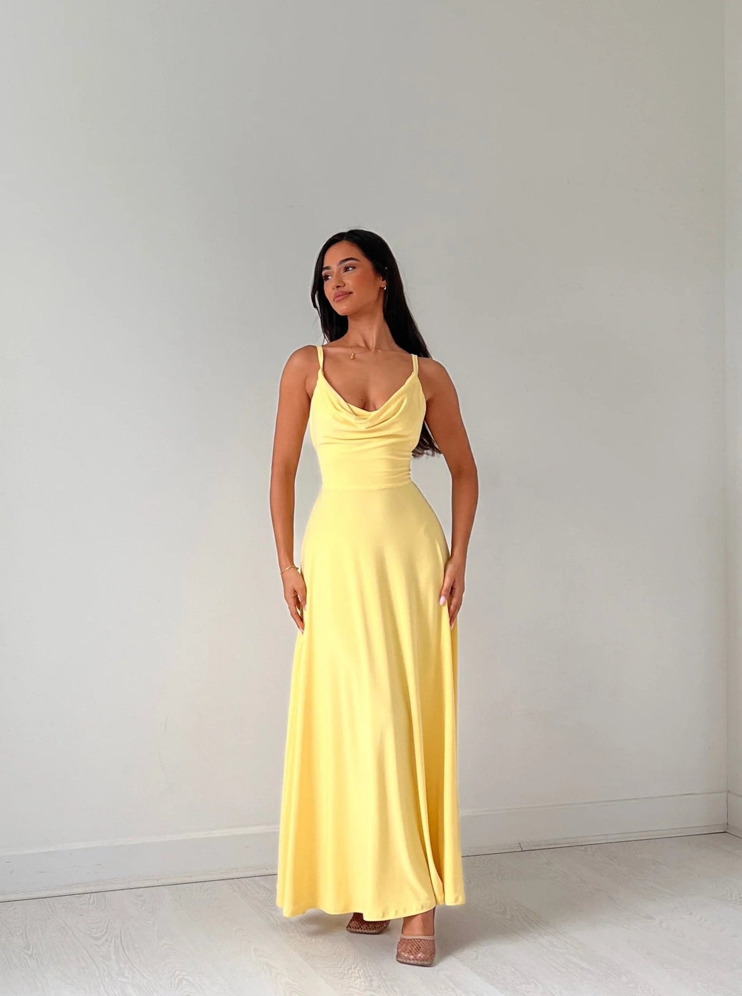 Lulah Drape Maxi Dress with Built-in Bra