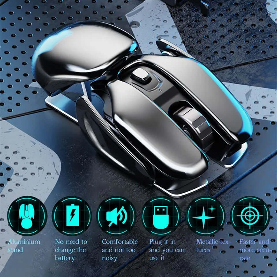 🔥Wireless Ergonomics Metal Mouse