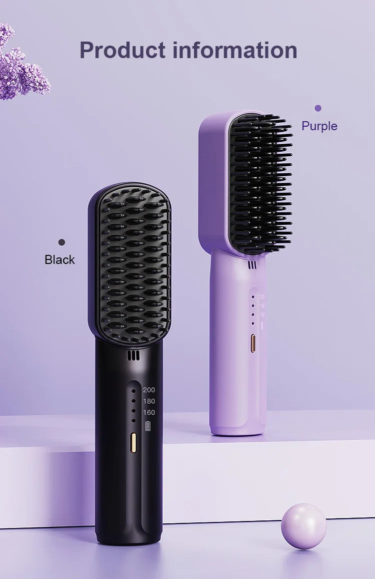 🎁New Gift💟Negative ions do not hurt hair-Portable cordless mini hair straightening comb