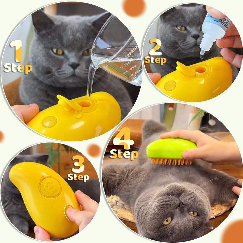 Anti-splashing Cat Brush with Steam Spray - Great Gift