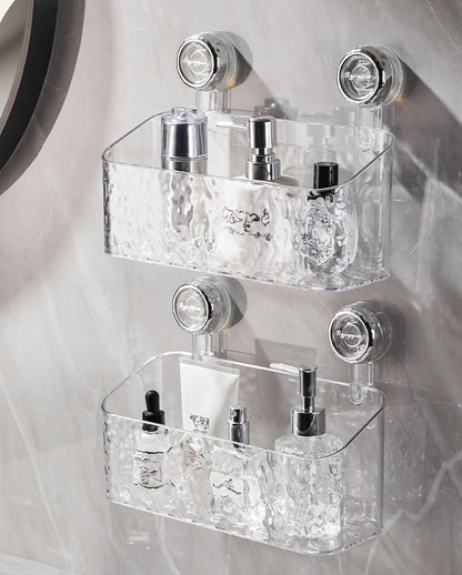 Light Luxury Style Glacier Pattern Suction Cup Shelf