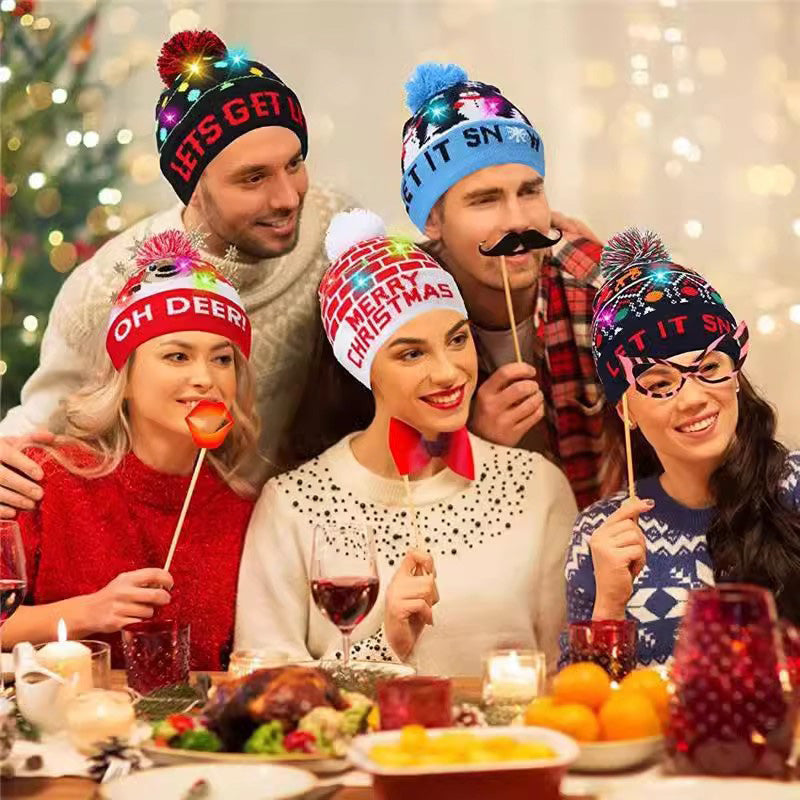 LED Knitted Christmas Hat