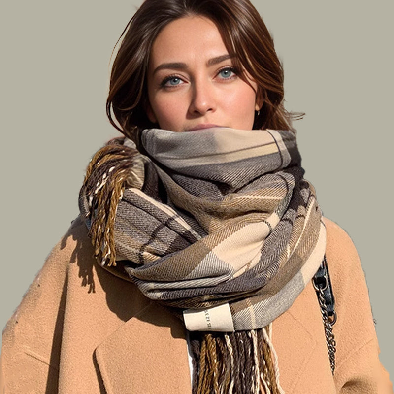 [Best Gift For Her] Women's Winter Tassel Plaid Scarf