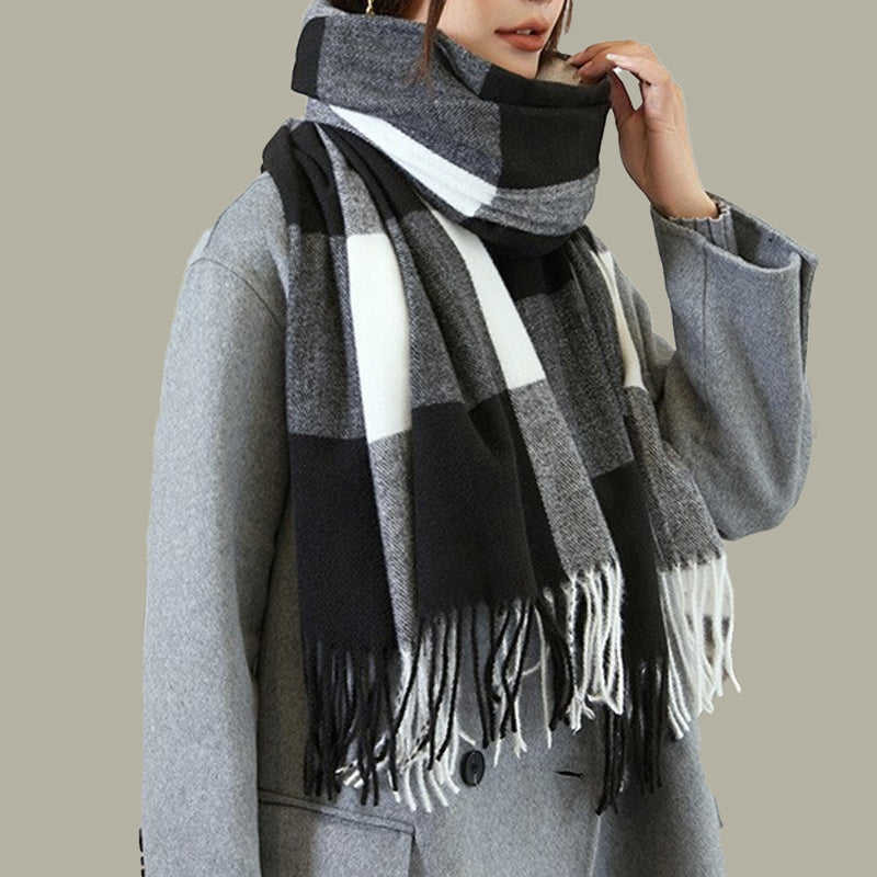 [Best Gift For Her] Women's Winter Tassel Plaid Scarf