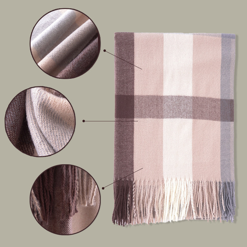 [Best Gift For Her] Women's Winter Tassel Plaid Scarf