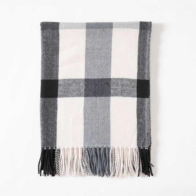 [Best Gift For Her] Women's Winter Tassel Plaid Scarf