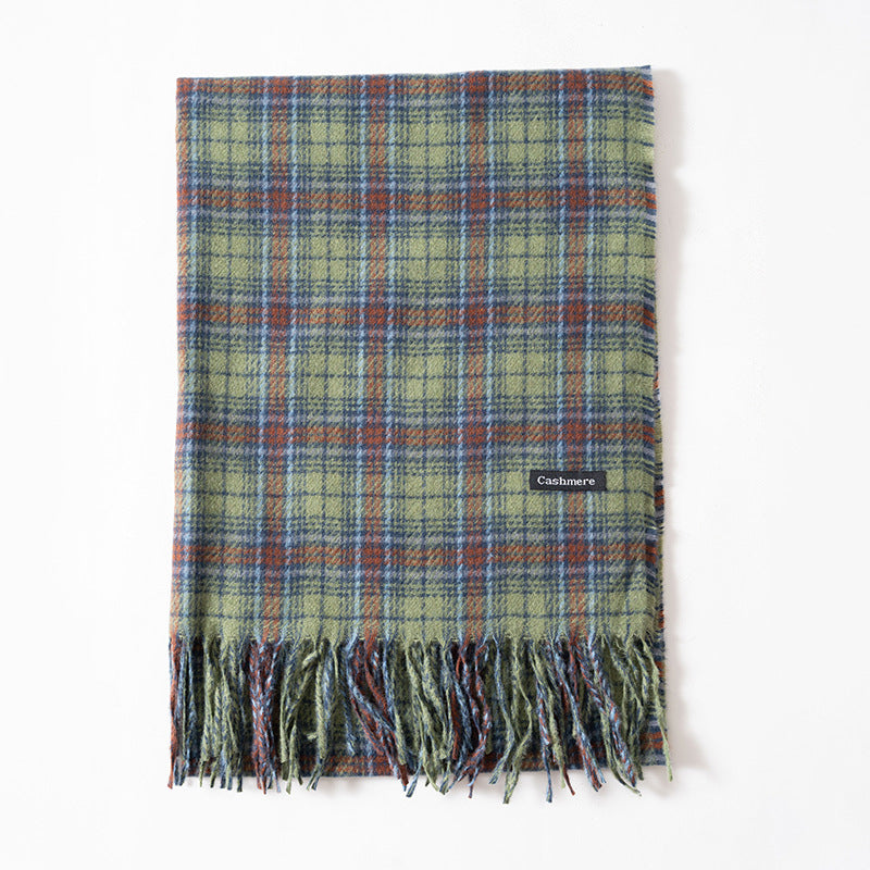 [Best Gift For Her] Women's Winter Tassel Plaid Scarf