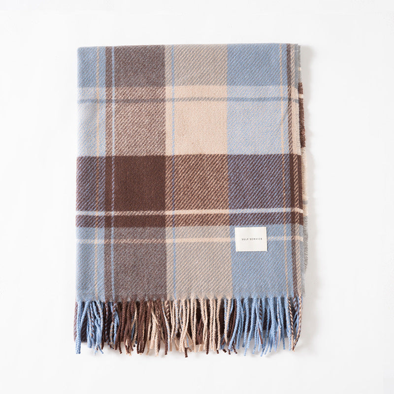 [Best Gift For Her] Women's Winter Tassel Plaid Scarf