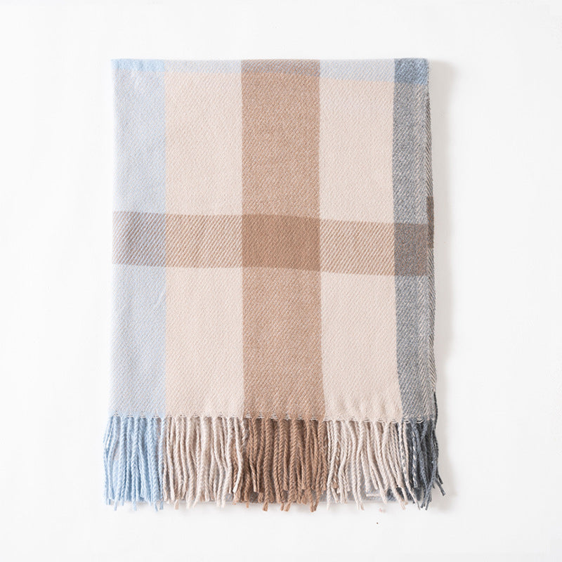 [Best Gift For Her] Women's Winter Tassel Plaid Scarf