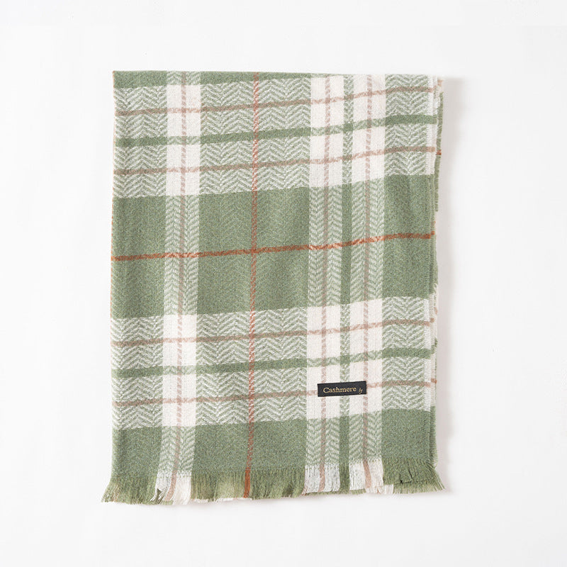 [Best Gift For Her] Women's Winter Tassel Plaid Scarf