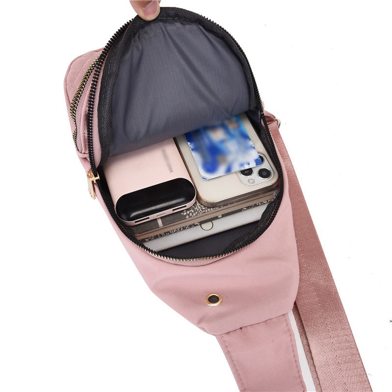 [🔥50% off for a limited time] Multi-Pocket Lightweight Metal Zipper Chest Bag with Data Cable Hole