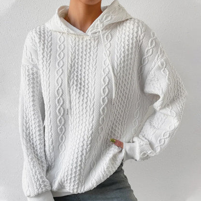 Women's Drop Shoulder Jacquard Hoodie