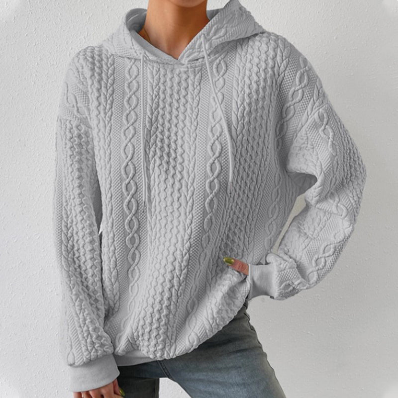 Women's Drop Shoulder Jacquard Hoodie