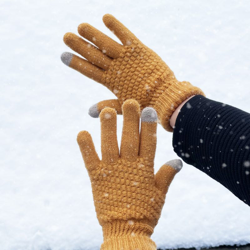 Warm Knitted Gloves for Touch Screens