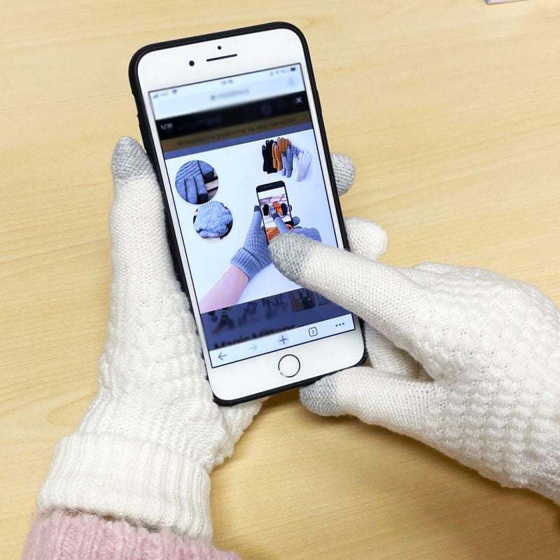 Warm Knitted Gloves for Touch Screens