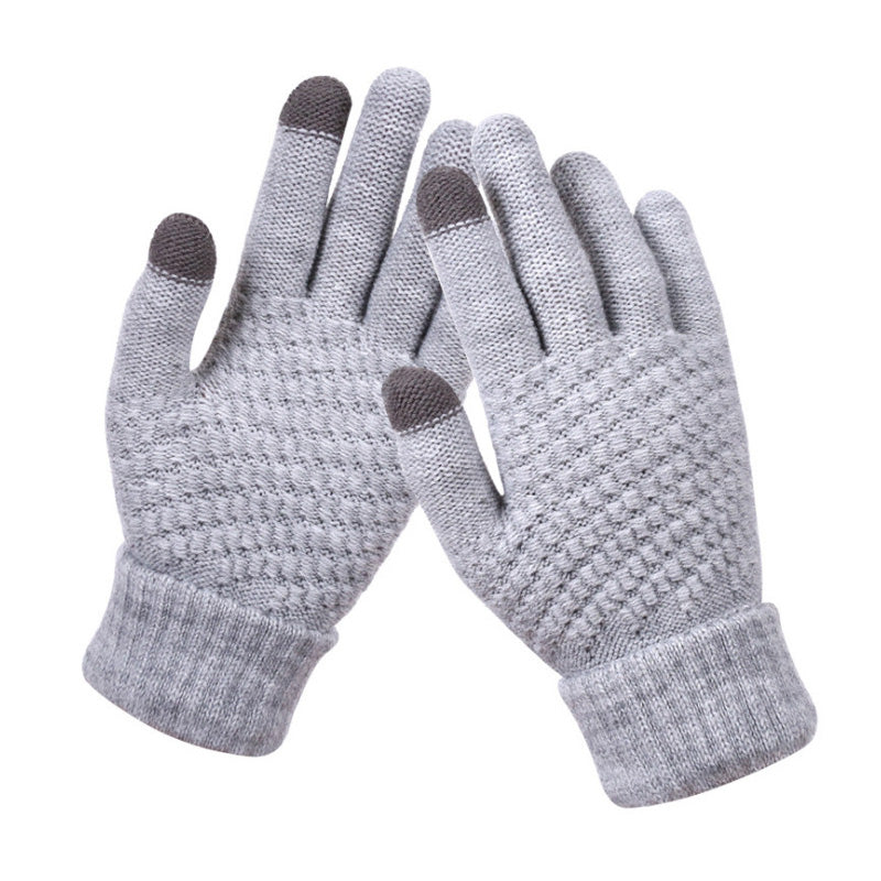 Warm Knitted Gloves for Touch Screens